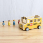 ⁦TOOKY TOY Montessori Educational Wooden School Bus Set – TP562 حافلة مدرسية خشبية تعليمية⁩ - الصورة ⁦2⁩