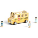 TOOKY TOY Montessori Educational Wooden School Bus Set – TP562 حافلة مدرسية خشبية تعليمية