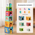 ⁦TOOKY TOY Nesting Boxes – Dinosaur – TF192 مكعبات التداخل والتكديس الديناصورات الخشبية⁩ - الصورة ⁦5⁩