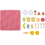 ⁦TOOKY TOY Picnic Basket TK454 – سلة النزهة الخشبية مع الطعام⁩ - الصورة ⁦3⁩