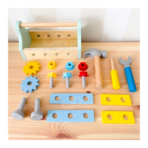 ⁦TOOKY TOY Take-Along Tool Box – TK273 صندوق أدوات خشبي محمول للأطفال⁩ - الصورة ⁦2⁩