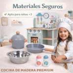 ⁦TOOKY TOY Wooden Children's Kitchen – TJ250 توكي توي – مطبخ أطفال خشبي للعب التخيلي⁩ - الصورة ⁦5⁩