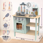 ⁦TOOKY TOY Wooden Children's Kitchen – TJ250 توكي توي – مطبخ أطفال خشبي للعب التخيلي⁩ - الصورة ⁦4⁩