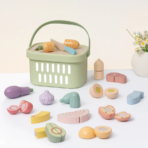 ⁦TOOKY TOY Wooden Cutting Food Set TJ537N – مجموعة تقطيع الطعام الخشبية⁩ - الصورة ⁦2⁩