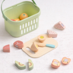 ⁦TOOKY TOY Wooden Cutting Food Set TJ537N – مجموعة تقطيع الطعام الخشبية⁩ - الصورة ⁦4⁩
