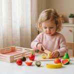 ⁦TOOKY TOY Wooden Cutting Fruits Set TKI014 – طقم تقطيع الفواكه الخشبي من توكي توي⁩ - الصورة ⁦2⁩