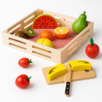 TOOKY TOY Wooden Cutting Fruits Set TKI014 – طقم تقطيع الفواكه الخشبي من توكي توي