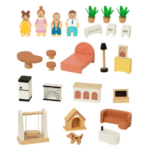 ⁦TOOKY TOY Wooden Dollhouse – 25 Pcs TP549 توكي توي – بيت دمى خشبي – 25 قطعة⁩ - الصورة ⁦4⁩