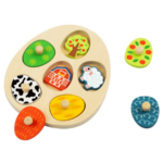 TOOKY TOY Wooden Farm Egg Matching Puzzle – 13 Pieces – HP141 لغز البيض الخشبي للمطابقة – المزرعة 13 قطعة