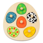 ⁦TOOKY TOY Wooden Farm Egg Matching Puzzle – 13 Pieces – HP141 لغز البيض الخشبي للمطابقة – المزرعة 13 قطعة⁩ - الصورة ⁦3⁩