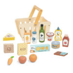TOOKY TOY Wooden Grocery Basket Set TP565– مجموعة سلة التسوق الخشبية