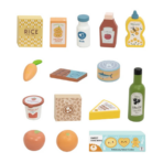 ⁦TOOKY TOY Wooden Grocery Basket Set TP565– مجموعة سلة التسوق الخشبية⁩ - الصورة ⁦2⁩