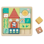 TOOKY TOY Wooden House Building Block Puzzle – HP086 لعبة بناء المنزل الخشبية التعليمية