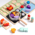 ⁦TOOKY TOY Wooden Kitchen Play Set TJ453 – طقم المطبخ الخشبي التفاعلي من توكي توي⁩ - الصورة ⁦4⁩