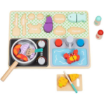 ⁦TOOKY TOY Wooden Kitchen Play Set TJ453 – طقم المطبخ الخشبي التفاعلي من توكي توي⁩ - الصورة ⁦5⁩