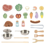 ⁦TOOKY TOY Wooden Kitchen with Grill TP547 – مطبخ الأطفال الخشبي مع الشواية⁩ - الصورة ⁦4⁩