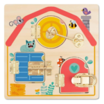 TOOKY TOY Wooden Latches Activity Board – TH985 لوحة الأقفال والمزالج الخشبية التعليمية