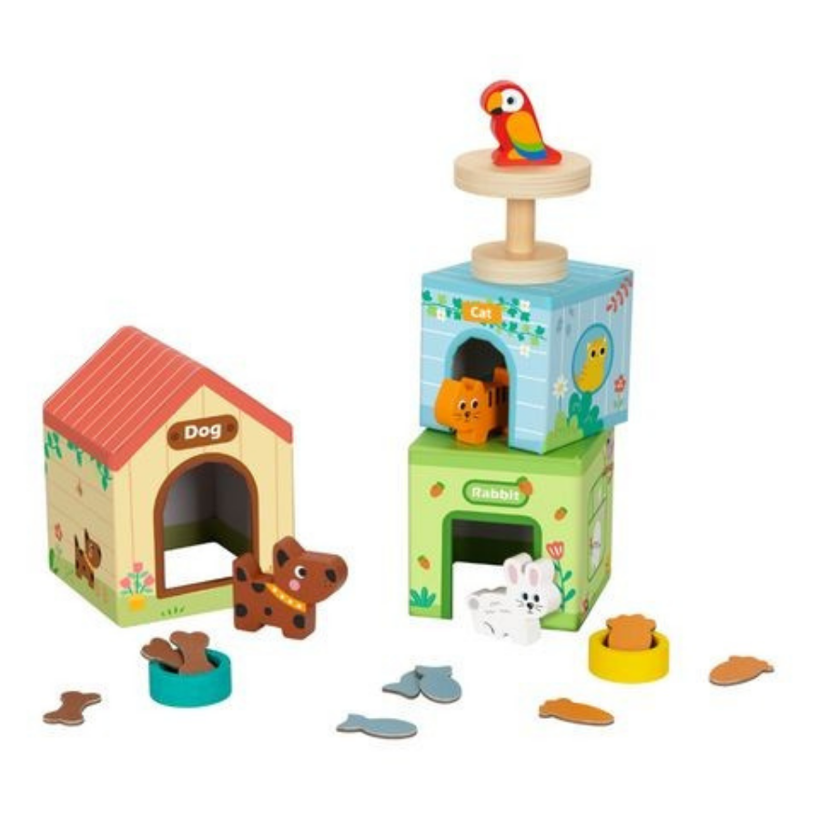 TOOKY TOY Wooden Pet Home Set – HP060 مجموعة بيوت الحيوانات الخشبية منزل الحيوانات الأليفة TOOKY TOY Wooden Pet Home Set – HP060 مجموعة بيوت الحيوانات الخشبية منزل الحيوانات الأليفة - الصورة 1