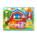 TOOKY TOY Wooden Stable with Locks – TK044 الإسطبل الخشبي التعليمي بالأقفال