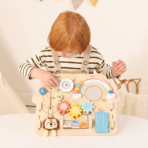 ⁦TOOKYTOY 2-in-1 Activity Board – TP515 لوحة الأنشطة الخشبية 2 في 1⁩ - الصورة ⁦2⁩