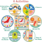 ⁦TOOKYTOY My Calendar – TF329A تقويم الأطفال الخشبي التعليمي⁩ - الصورة ⁦2⁩