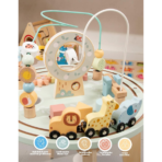 ⁦TOOKYTOY Wooden Activity Table – TH712N طاولة الأنشطة الخشبية التعليمية⁩ - الصورة ⁦3⁩